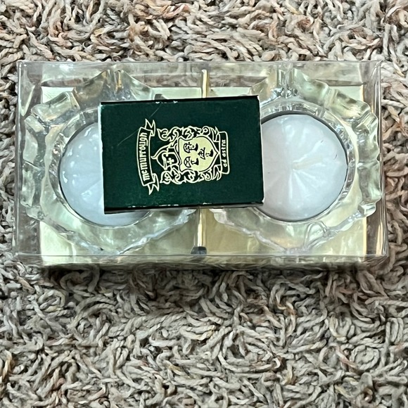 Crystal‎ Tealight Holders with Candles 2 Pack Set Vintage Home Decor - Picture 2 of 3